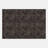 エステティックブラックとブラウンのヒョウ柄 ラッピングペーパーシート (正面3)