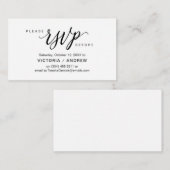 エステティックブラックスクリプト、パーティーRSVP対応 エンクロージャーカード (正面/裏面)