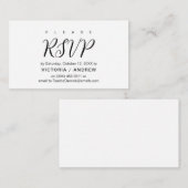 エステティックブラックスクリプト、結婚式のRSVP対応 エンクロージャーカード (正面/裏面)