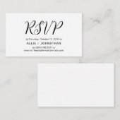 エステティックブラックスクリプト、結婚式のRSVP対応 エンクロージャーカード (正面/裏面)