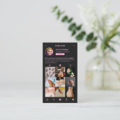 エステティックブラックピンク爪、 ネイルテック美しいグリッド 名刺 (スタンド正面)