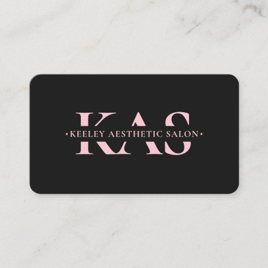 エステティックブラックピンク美しいモノグラムQR 名刺 (正面)