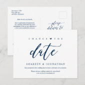 エステティックブルー、日付の変更、パーティー延期 ポストカード (正面/裏面)