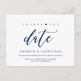 エステティックブルー、日付の変更、パーティー延期 ポストカード