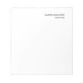 エステティックプロフェッショナルシックホワイトビジネスカード ノートパッド (正面)