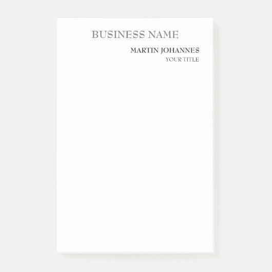 エステティックプロフェッショナルシックホワイトビジネスカード ポストイット (正面)