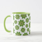 エステティックボヘミアンフラワージオメトリックネームグリーン マグカップ (左)