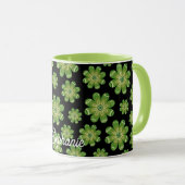 エステティックボヘミアンフラワージオメトリックネームブラック マグカップ (正面右)