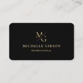 エステティックモノグラムラインプロフェッショナルミニマルブラック 名刺 (正面)