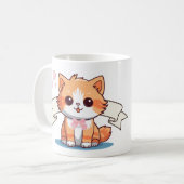 エステティックリボンかわいいオレンジピンクの愛猫 コーヒーマグカップ (正面左)
