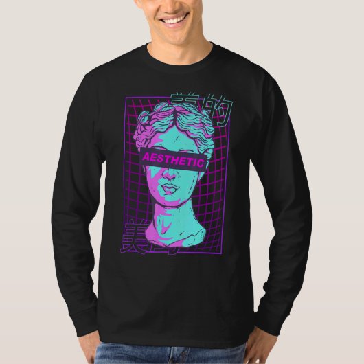 エステティック日本のVAPORWAVEバストギリシャ彫刻 Tシャツ (正面)