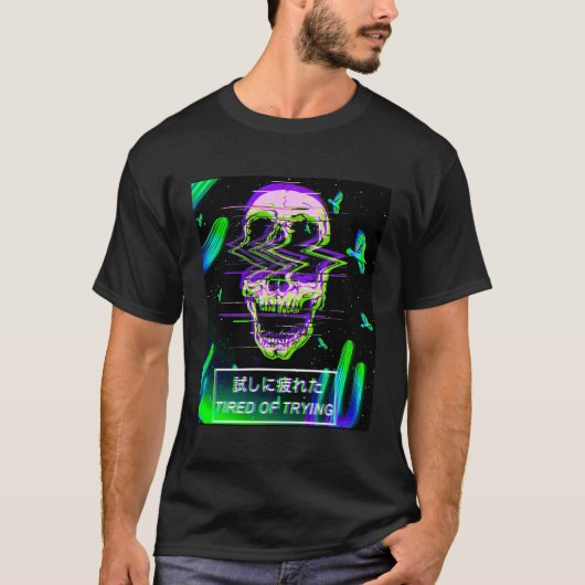 エステティック日本のVAPORWAVE Futurism Tee Anime Re Tシャツ (正面)