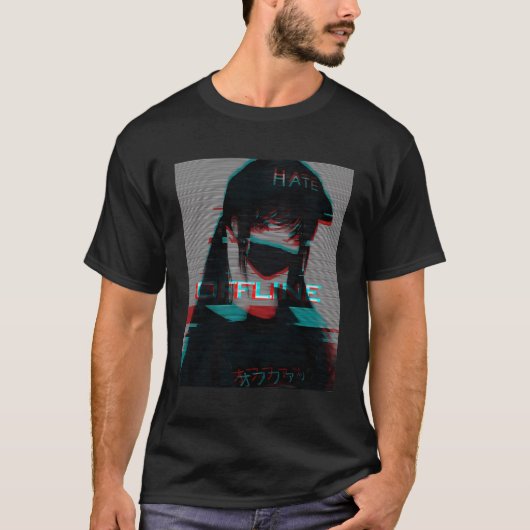 エステティック日本のVAPORWAVE Futurism Tee Anime Re Tシャツ (正面)