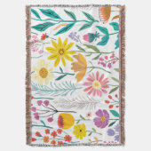 エステティック60のレトロ野草花 スローブランケット (正面縦)