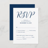 エステティック·ネービー·ブ結婚ルー、ディナーRSVP、対応 エンクロージャーカード (正面/裏面)