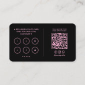 エステティック・ピンク・ラッシュメイクアップアーティストロイヤリティ 名刺 (裏面)