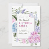 エステティック フローラル ハイドランジア 招待状 (正面)