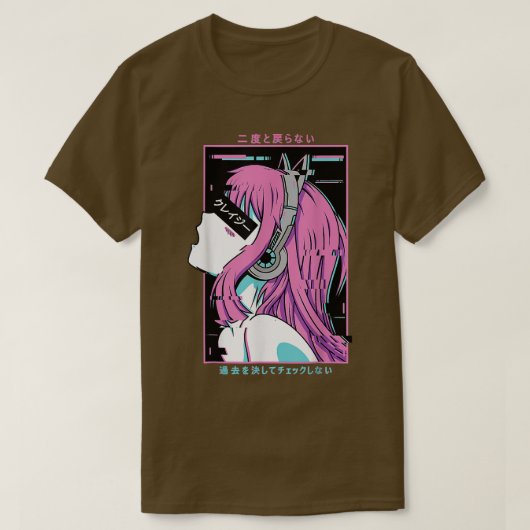 エステティックVAPORWAVEわふ熱狂するアニメ Tシャツ (デザイン正面)