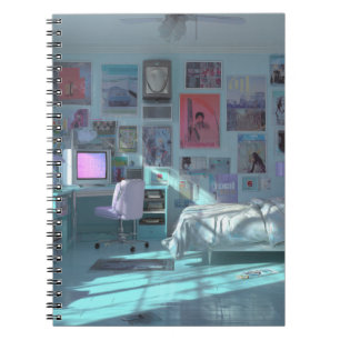 エステティックVAPORWAVEベッドルームグローノートブック ノートブック