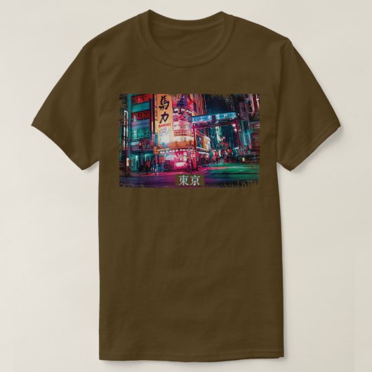 エステティックVAPORWAVE Japan 80s 90sミーム東京 Tシャツ (デザイン正面)