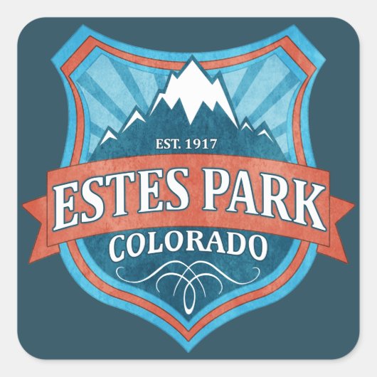 エステパークコロラドティール（緑がかった色）シールドスクエアステッカー スクエアシール (正面)
