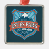エステパークコロラドティール(緑がかった色)シールドホリデーオーナメント メタルオーナメント (正面)