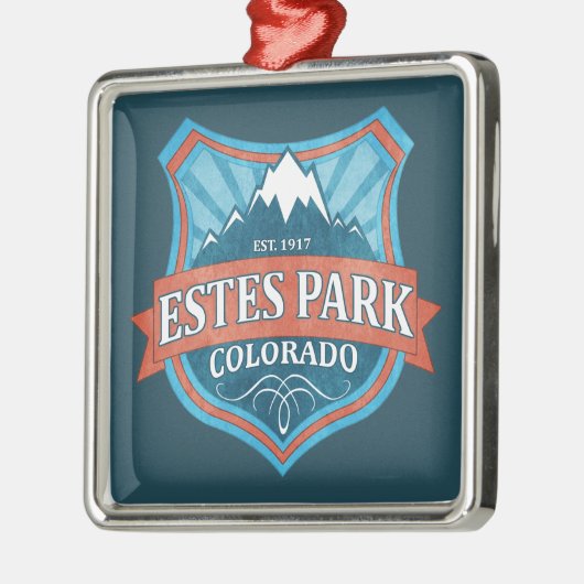 エステパークコロラドティール(緑がかった色)シールドホリデーオーナメント メタルオーナメント (左)