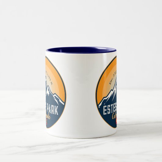 エステパークコロラドマウンテンズレトロサンセットスキー ツートーンマグカップ (中央)