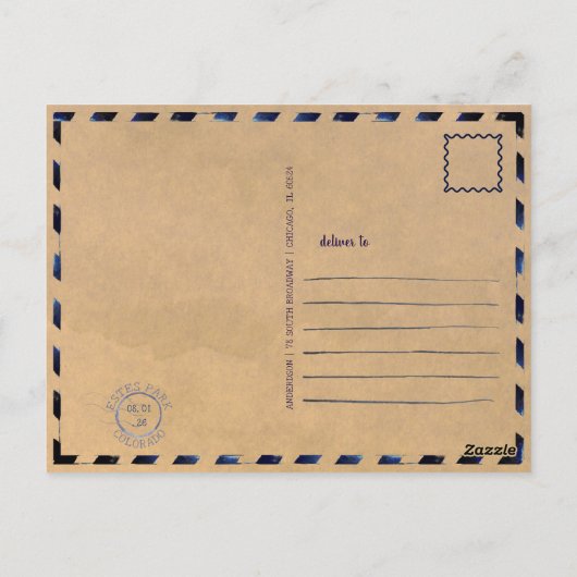 エステパークコロラドマウンテンズレトロサンセットスキー ポストカード (裏面)