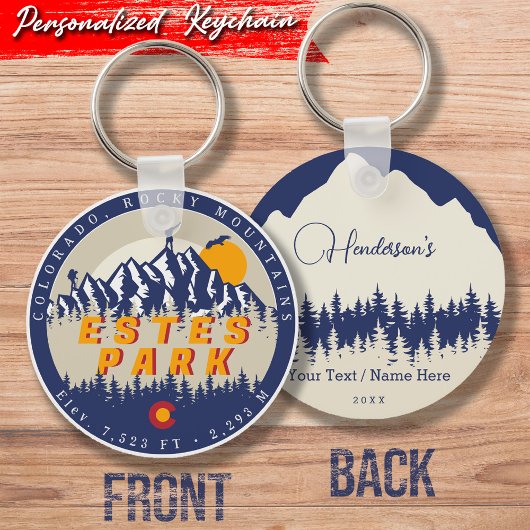 エステパークコロラド州旗マウンテンズハイキング キーホルダー