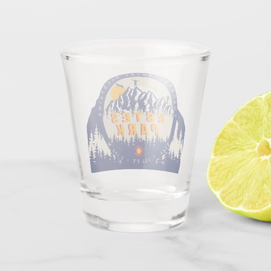 エステパークコロラド州旗マウンテンズハイキング ショットグラス (裏面)