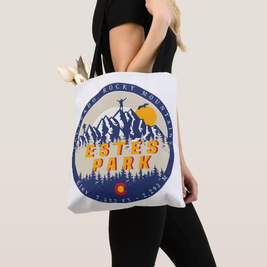 エステパークコロラド州旗マウンテンズハイキング トートバッグ (クローズアップ)