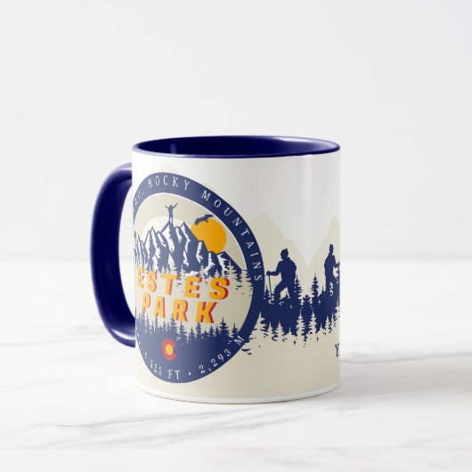 エステパークコロラド州旗マウンテンズハイキング マグカップ (正面左)