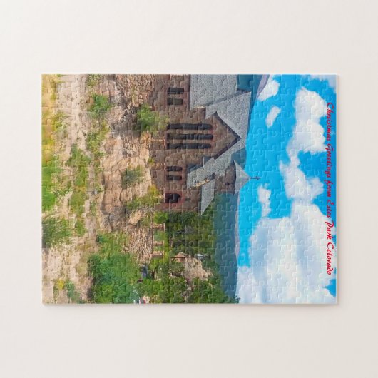 エステパークコロラド。クリスマスの挨拶 ジグソーパズル (横)