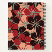 エステパーソナライズされたティックレッド&ブラックフローラルパターン ノートブック (裏面)