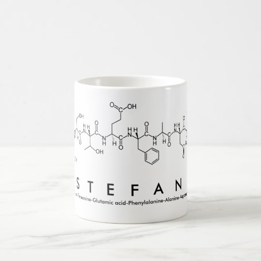 エステファニアのペプチド名mug コーヒーマグカップ (中央)