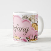 エステファニーお洒落 – ピンククラウドコーヒーマグ ジャンボコーヒーマグカップ (正面右)