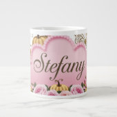 エステファニーお洒落 – ピンククラウドコーヒーマグ ジャンボコーヒーマグカップ (正面)