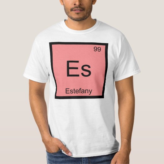 エステファニー 名前 化学元素周期表 Tシャツ (正面)