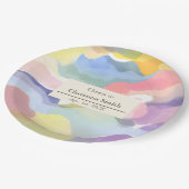 エステモダンティックパステル春退職パーティー ペーパープレート (アングル)