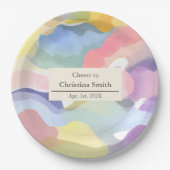 エステモダンティックパステル春退職パーティー ペーパープレート (正面)