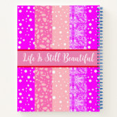 エステモダンティックピンクカラフル – 名前モノグラムの ノートブック (裏面)