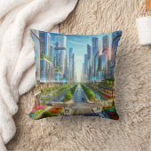 エステリティメトロポリス – 未来の街並み クッション (ブランケット)