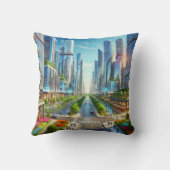 エステリティメトロポリス – 未来の街並み クッション (裏面)