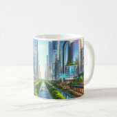 エステリティメトロポリス – 未来の街並み コーヒーマグカップ (正面右)