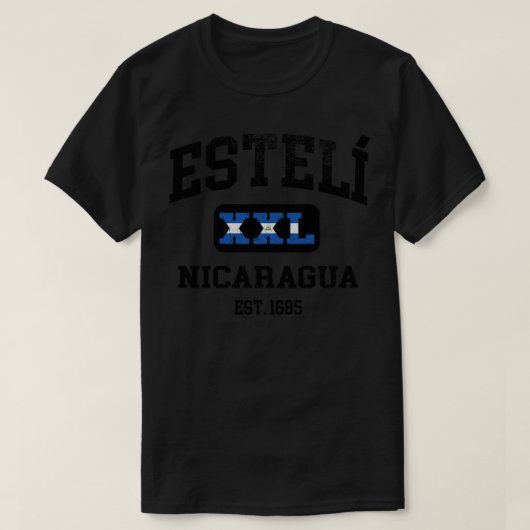 エステリニカラグアXXLアスレチックデザイン Tシャツ (デザイン正面)