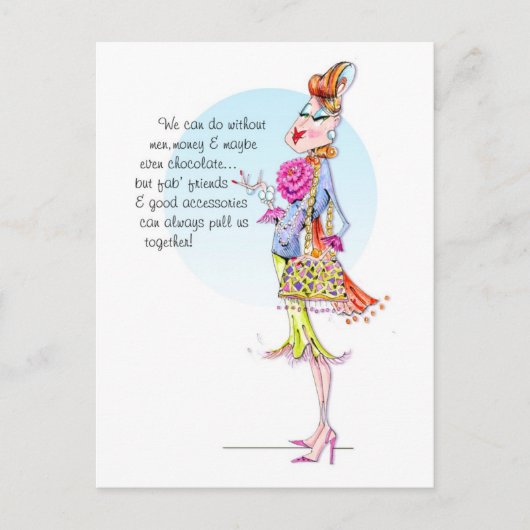 エステルは友人のn'アクセサリーの力を伝える。 ポストカード (正面)