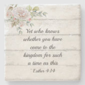 エステル記4:14 ..このような時に王国に来た ストーンコースター (正面)