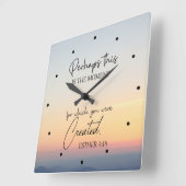 エステル記4:14  この時こそ、あなたが創造された時なのかもしれない 聖書の箇所 スクエア壁時計 (傾斜)