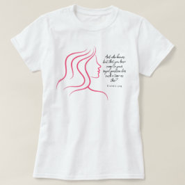 エステル記 4:14 聖書の詩 ピンクのシルエット Tシャツ